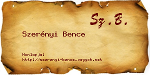 Szerényi Bence névjegykártya